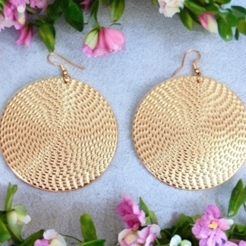 CHICO'S GOLDEN DISK BOHO EARRINGS